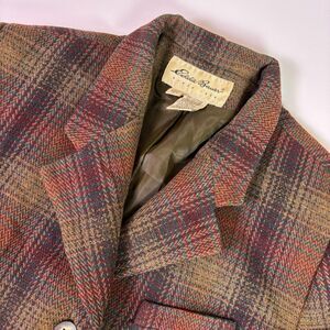 Vintage Eddie Bauer Wool Blazer Womens Petite Large Plaid 90s Preppy Old Money